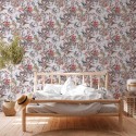 As Creation|Papier peint floral romantique magnolias et oiseaux|Papier Peint