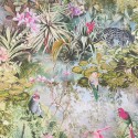 As Creation|Papier Peint jungle tropicale aquarelle perroquets et léopards|Papier Peint