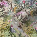 As Creation|Papier Peint jungle tropicale aquarelle perroquets et léopards|Papier Peint