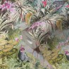 As Creation|Papier Peint jungle tropicale aquarelle perroquets et léopards|Papier Peint