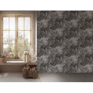 Marburg|Romantische Blumen-Tapete grau|Tapeten 2