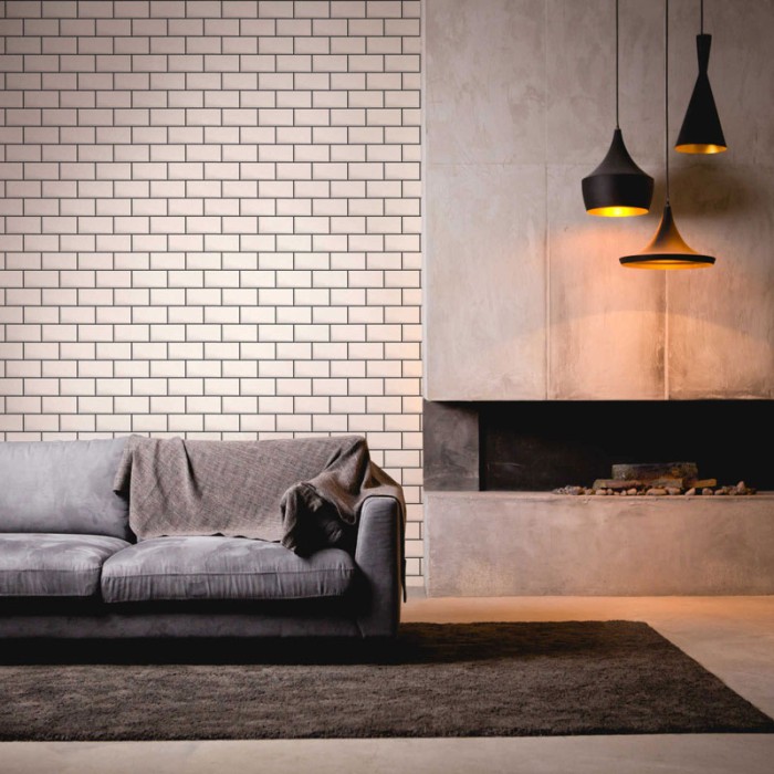 As Creation|Wallpaper emulating black and white bathroom tiles|Wallpaper