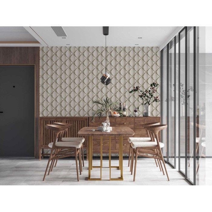 As Creation|Wallpaper modern 3D effect metallic beige|Retro