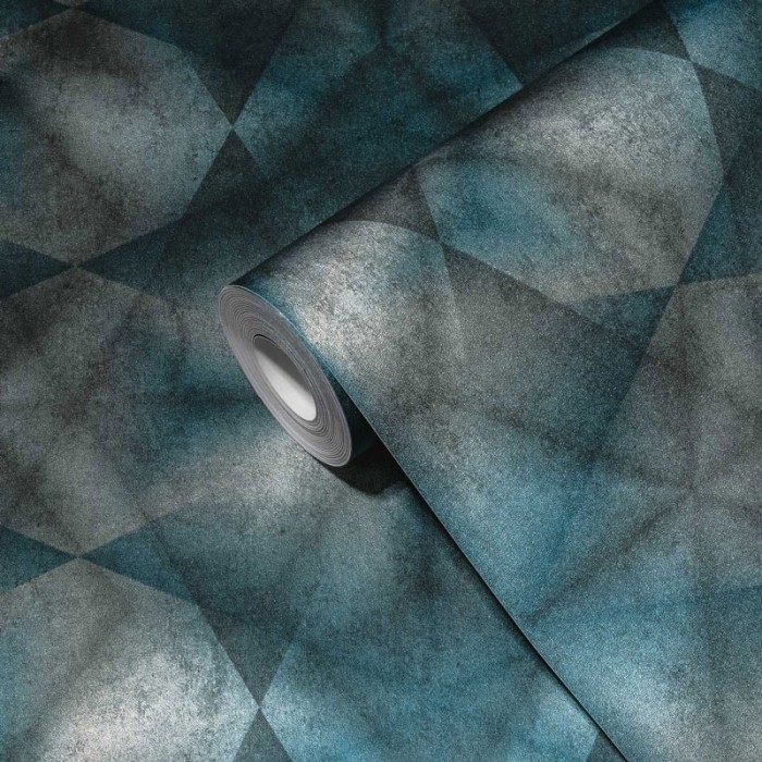 As Creation|Papel Pintado efecto cemento turquesa metalizado|Papel Pintado