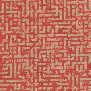 As Creation|Modern wallpaper with a white and metallic gray labyrinth design|Wallpaper