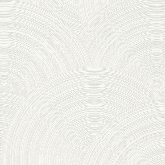 As Creation|Papel Pintado moderno blanco y plateado con semicírculos|Papel Pintado