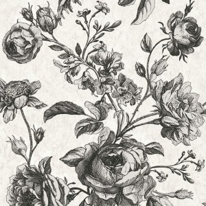 As Creation|Vintage floral Wallpaper with roses in gold|Wallpaper