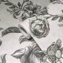 As Creation|Papel Pintado flores vintage rosas blanco y negro|Papel Pintado