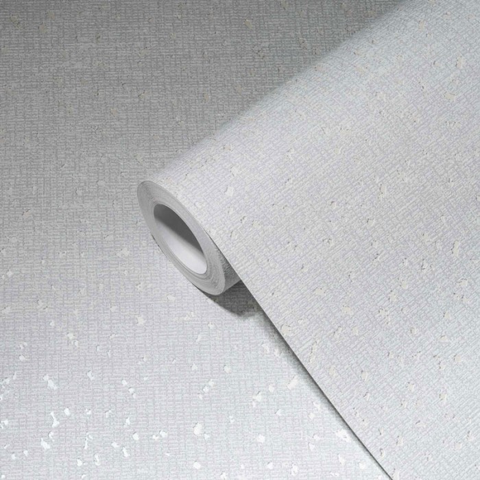 As Creation|Papier Peint minimaliste blanc et argent métallisé|Papier Peint