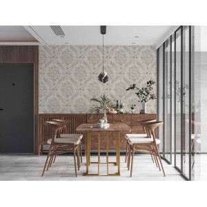As Creation|Tapete mit grünem und metallisch goldenem Damastmuster|Tapeten 2