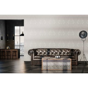 Grandeco|Papier peint damas ornemental gris style classique|Damas 2