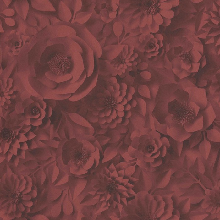 As Creation|Papel Pintado floral rosas rojas de papel 3D|Efecto 3d