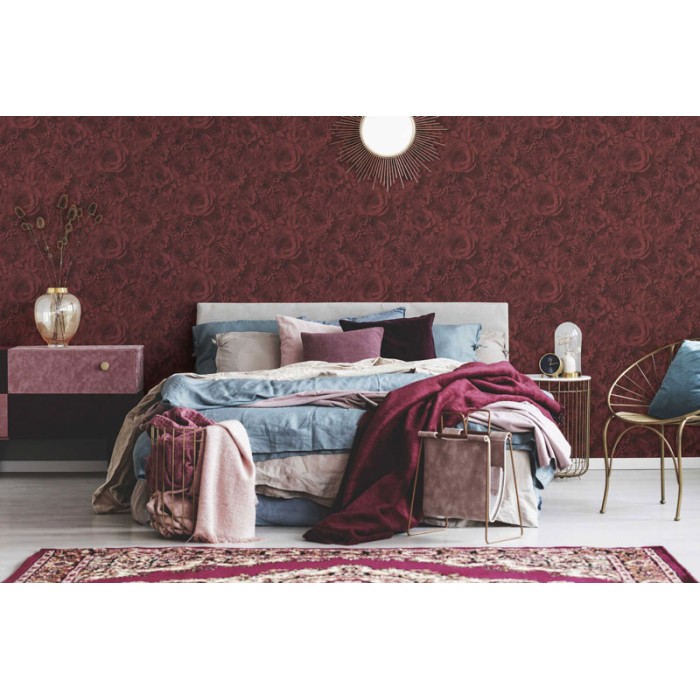 As Creation|Papel Pintado floral rosas rojas de papel 3D|Efecto 3d