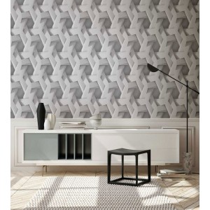 Rasch|Wallpaper modern blue cones 3D effect|3D Effect 2