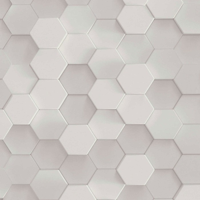 As Creation|Papel Pintado 3D blanco geométrico con forma panal de abeja|Efecto 3d