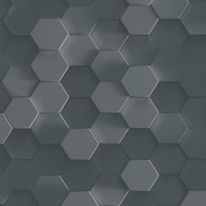 Casadeco|Green geometric wallpaper with bright blue graphic lines|Wallpaper