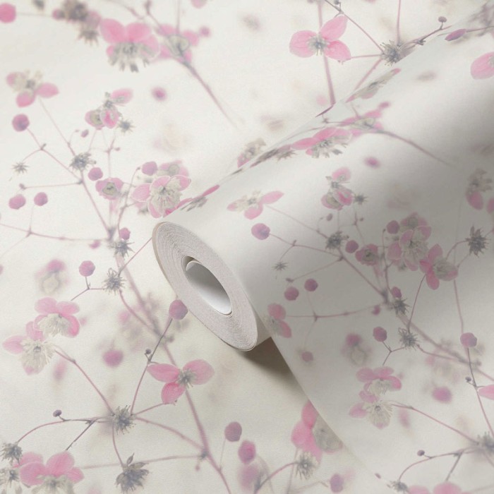 Papel Pintado flores pequeñas rosas y grises - As Creation Pintwalls 387264