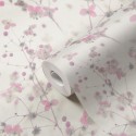 As Creation|Tapete mit kleinen rosa und grauen Blumen|Romantisch