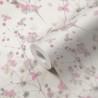 As Creation|Papier Peint petites fleurs roses et grises|Romantique
