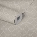 Architects Paper|Papier peint cercles entrelacés beige et blanc brillant|Papier Peint
