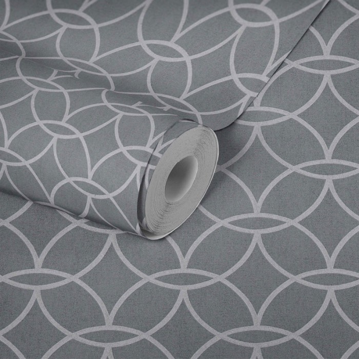 Architects Paper|Modern circle wallpaper in grey with shimmering effect|Wallpaper