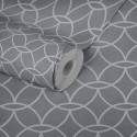 Papel pintado moderno de círculos gris efecto brillo - Architects Paper Villa 375645