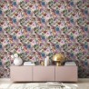 Papeldecor|Tapete beige mit buntem Blumenmuster|Tapeten