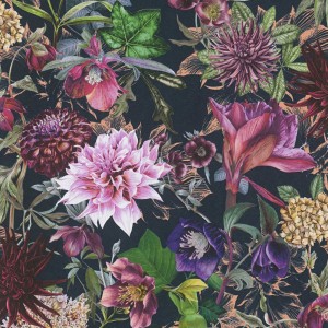 Eijffinger|Romantische Tapete kleine gestickte Blumen beige und weiß|Tapeten