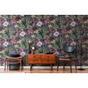 Papeldecor|Wallpaper lush flowers black background|Wallpaper
