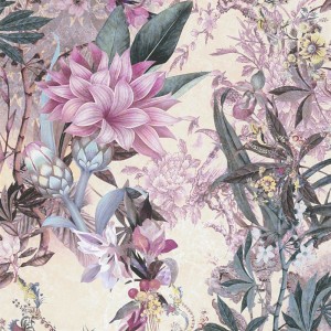 Papeldecor|Wallpaper jungle green pink flowers|Wallpaper