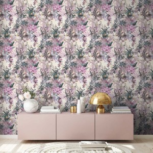 Borastapeter|Papier peint floral style nocturne magique brun grisâtre terre cuite|Papier Peint 2