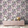 Papeldecor|Tapete fröhliche rosa-grüne Blumen|Tapeten