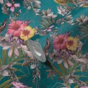 Papeldecor|Tapete türkisfarbene Blumen Vögel|Tapeten