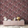 Papeldecor|Papier Peint fleurs style hawaïen rouge|Papier Peint