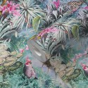 Papeldecor|Papier Peint jungle aquarelle vert oiseaux|Papier Peint