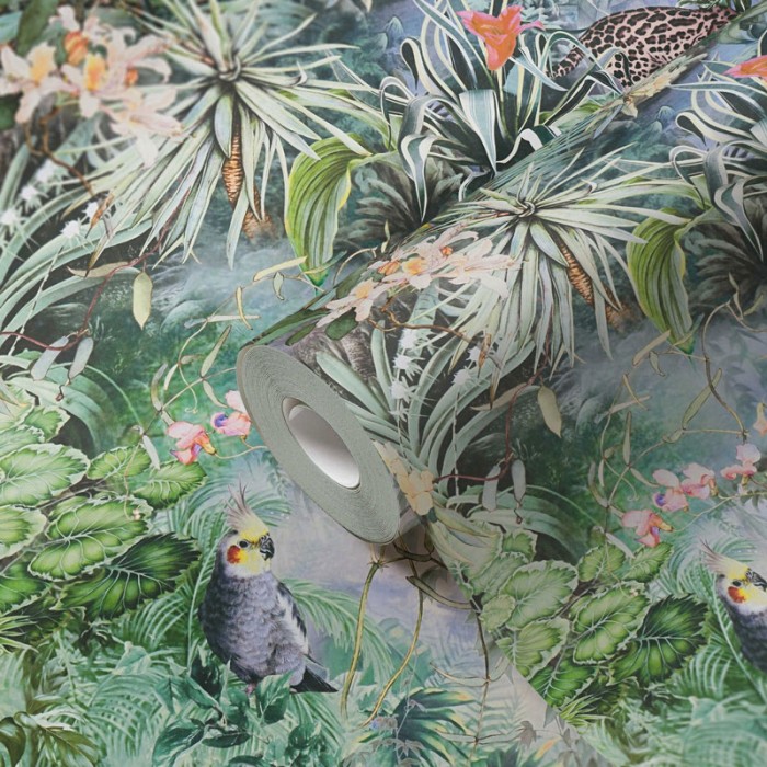 Papeldecor|Tapete Flora und Fauna grüner Dschungel|Tapeten