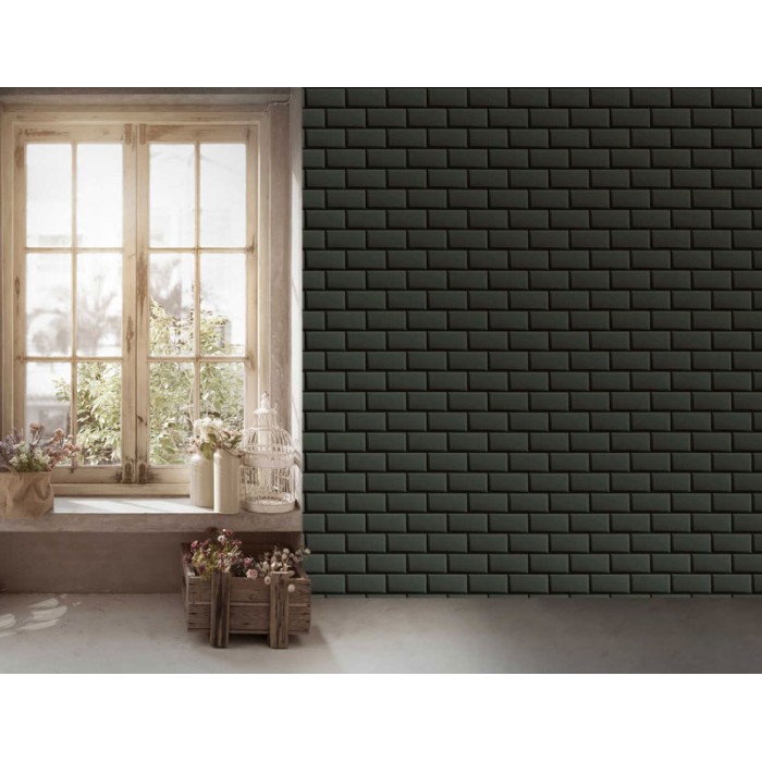 Papeldecor|Tapete Fliesen-Effekt grau für Badezimmer|Tapeten