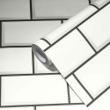 Papeldecor|Tapete Fliesen im Bad in Schwarz-Weiß|Tapeten