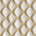 Papeldecor|Papel Pintado diseño retro gris dorado|Papel Pintado