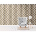 Papeldecor|Papel Pintado diseño retro gris dorado|Papel Pintado