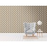 Papeldecor|Papel Pintado diseño retro gris dorado|Papel Pintado