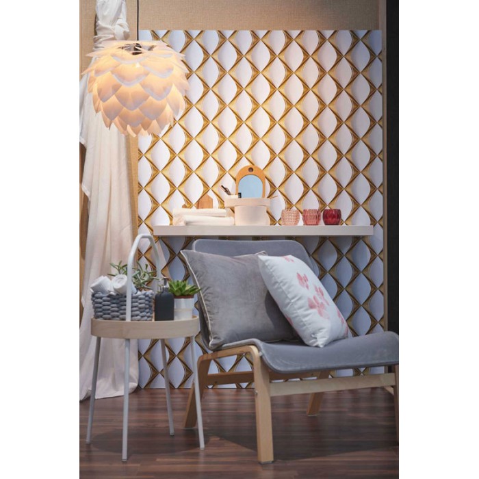 Papeldecor|Tapete Retro-Design in Grau und Gold|Tapeten