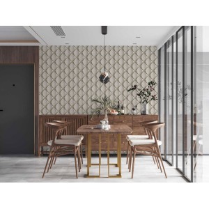 Grandeco|Modern 3D light gray wallpaper|Modern 2