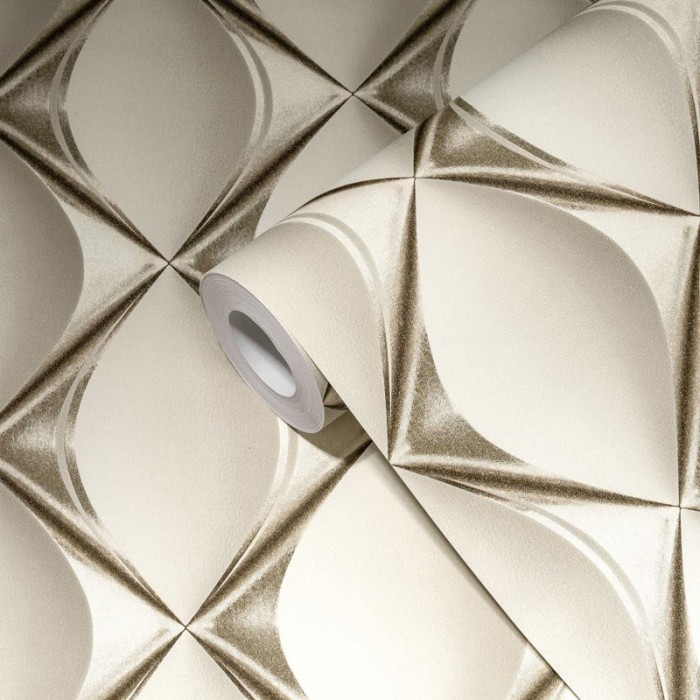 Papeldecor|Bright beige modern 3D Wallpaper|Wallpaper