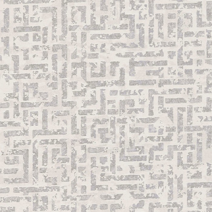 Papeldecor|Papel Pintado laberinto blanco gris metálico|Papel Pintado