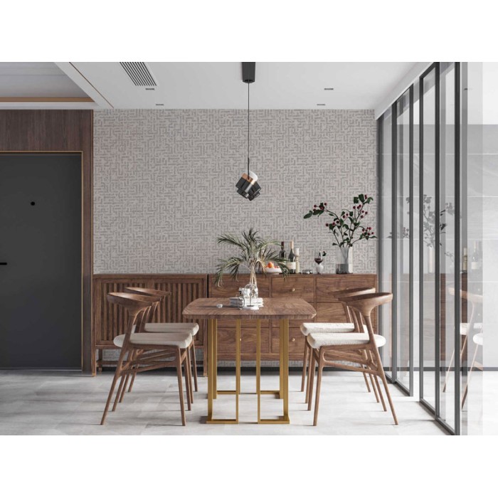 Papeldecor|Wallpaper metallic gray white maze|Wallpaper