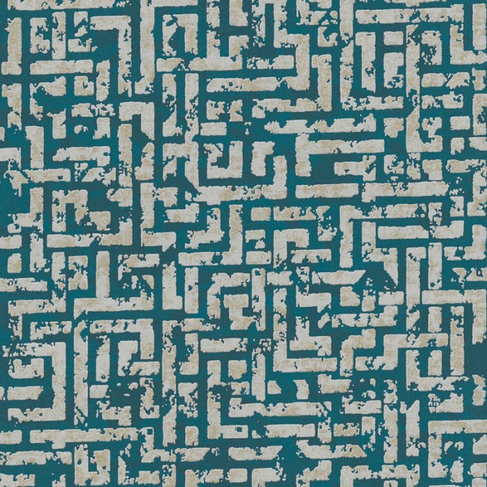 Papeldecor|Papel Pintado laberinto relieve verde beige|Papel Pintado