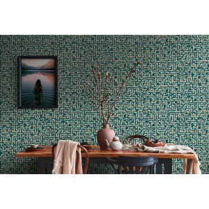 Casamance|Tropische Tapete Sabalpalmenblätter braun-grün|Ethnisch 2