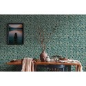Papeldecor|Papier Peint labyrinthe relief vert beige|Papier Peint