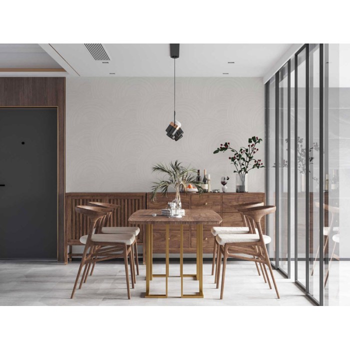 Papeldecor|Tapete halbkreisförmig weiß silber|Tapeten